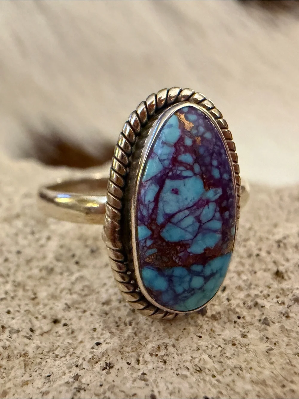 ❤️ Purple Mojave Dahlia Kingman Turquoise Sterling Silver Unisex Sz 9.75 Ring